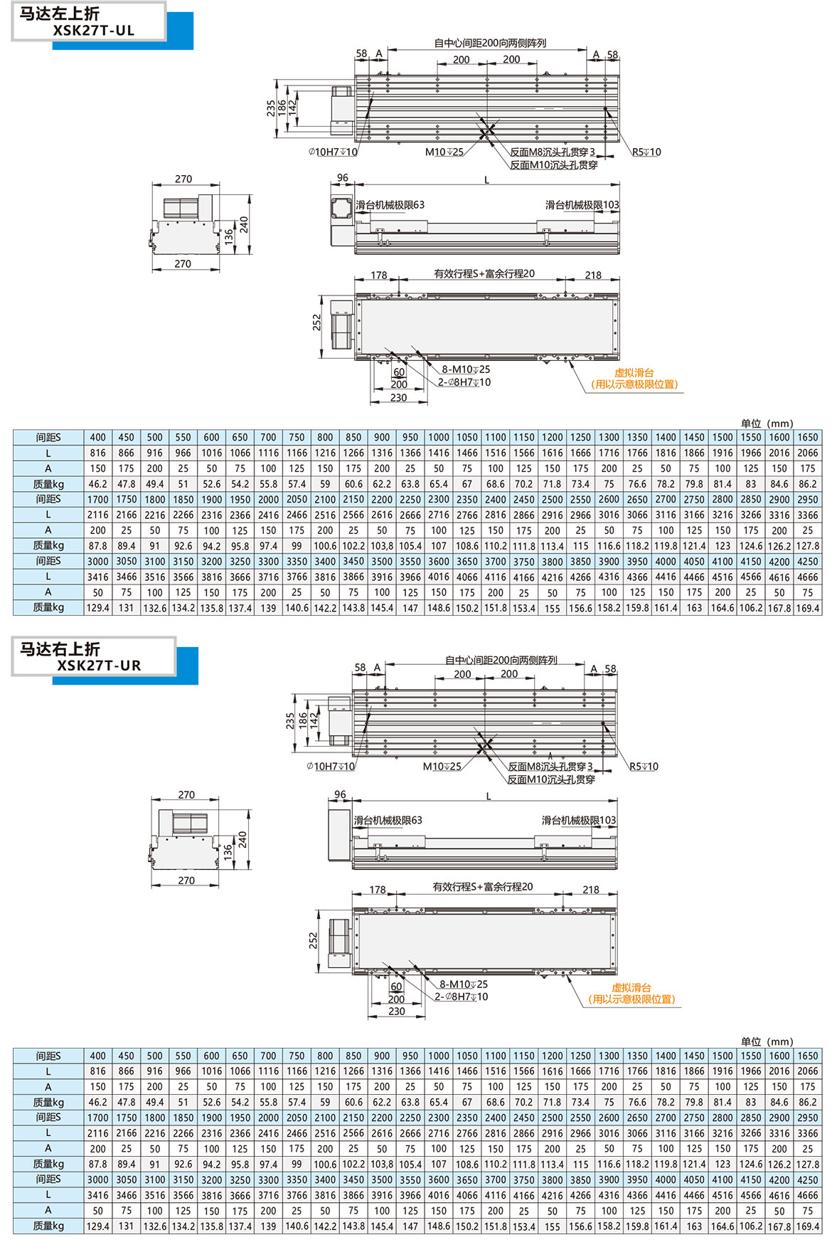 同步帶直線模組XSK-27T