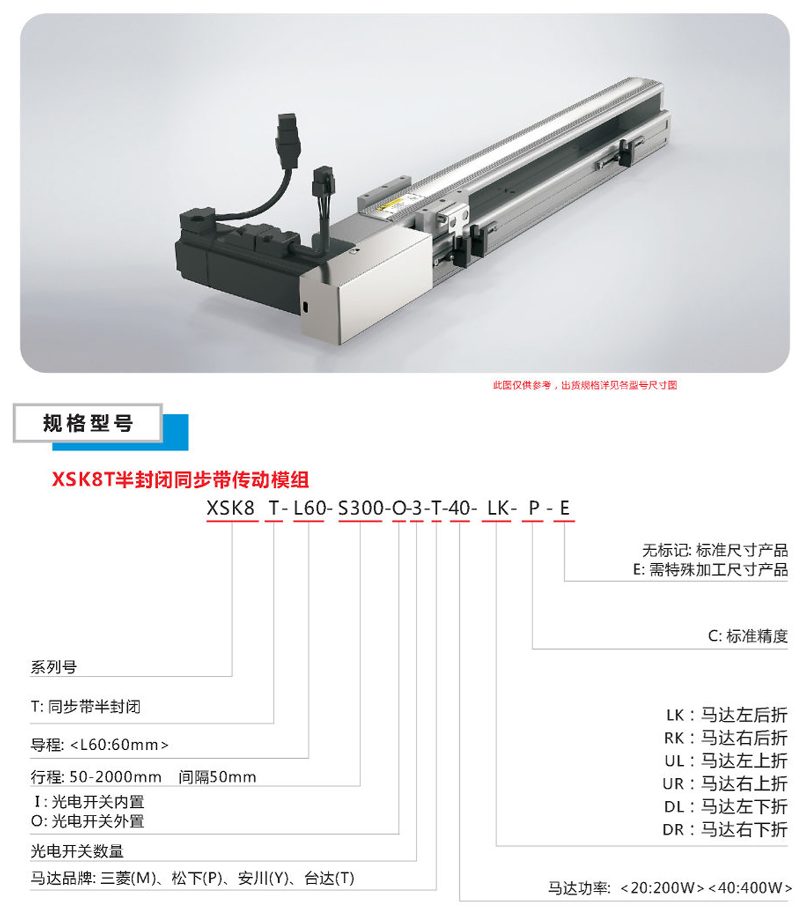 XSK半封閉同步帶模組-8T